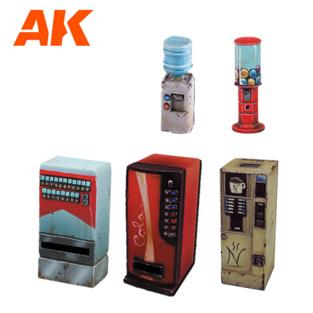 VENDING MACHINES- SCENOGRAPHY WARGAME SET – 100% POLYURETHANE RESIN COMPATIBLE WITH 30-35MM SCALE