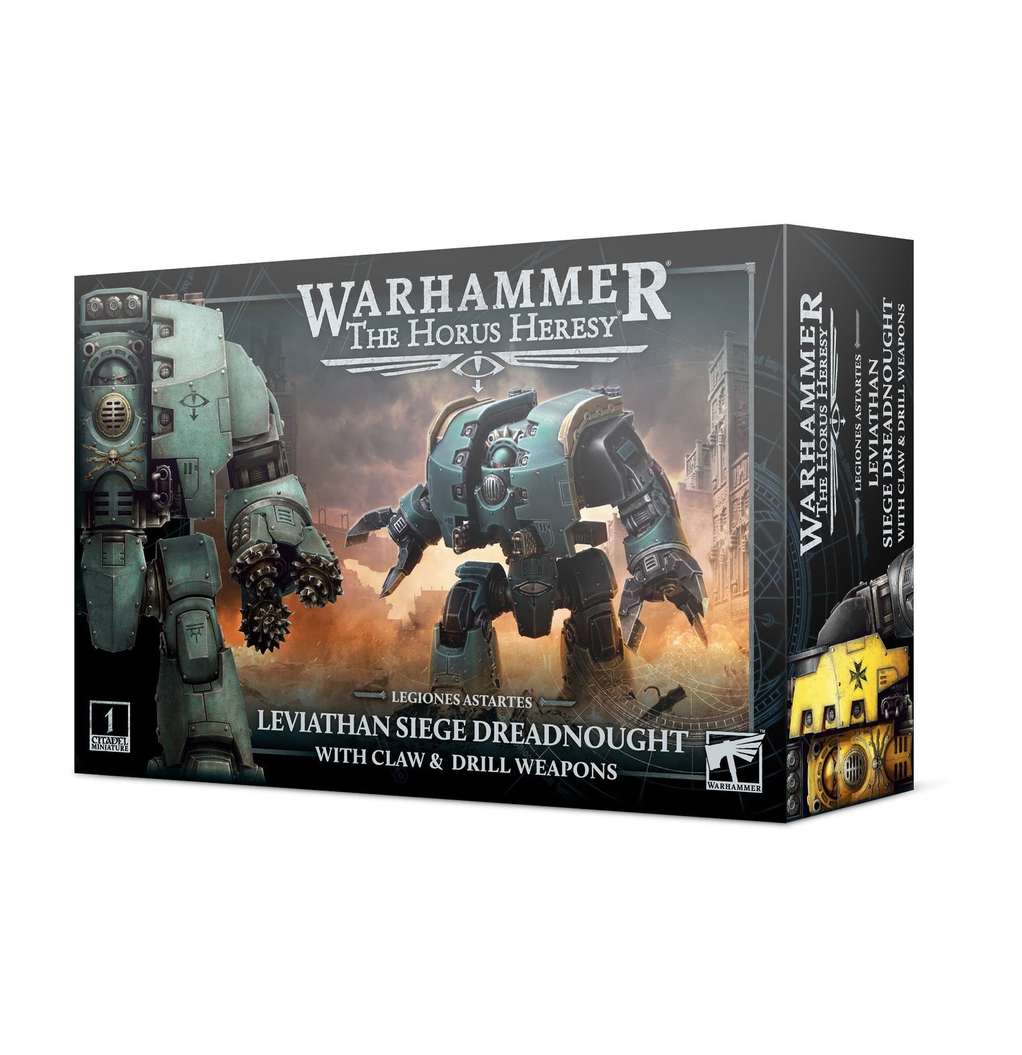 Dreadnought de asedio Leviathan con armas de garra y taladro