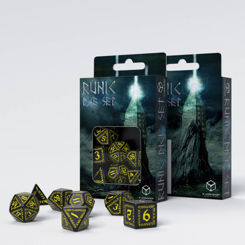 Runic Black & yellow Dice Set